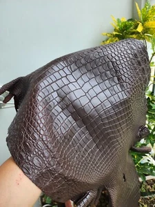 Brown Luxury,100% Genuine Leather Hide Skin Fur Pelt Taxidermy - Handmade - Picture 1 of 17
