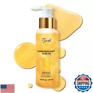 Body Shimmer Oil, Sunscreen Glow Oil, Broad Spectrum SPF 50, Sun Shield, Ligh - Picture 1 of 5