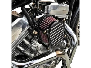 Joker Machine Moto Motorcycle Omega Finned Air Cleaner Finned Black / Silver - Picture 1 of 2