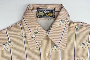 Vtg 60s 70s CHIP Disco Shirt Bicycles Print Button Front Small - Picture 1 of 11