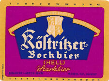 Etikett, VEB Köstritzer Schwarzbier-Brauerei, Bockbier Hell, 1960, (342)