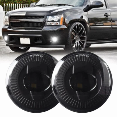 Black LED Fog Lights Bumper For 07-14 Avalanche Suburban Tahoe Yukon Acadia - Image 1 of 4