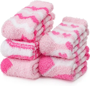 Womens Fuzzy Socks Slipper Soft Cabin Plush Warm Fluffy Winter Sleep Cozy Adult - Picture 1 of 11