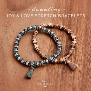 ¡ÚLTIMO! Pulsera elástica Keep Collective pavé hematita JOY, ¡muy buscada! - Imagen 1 de 3
