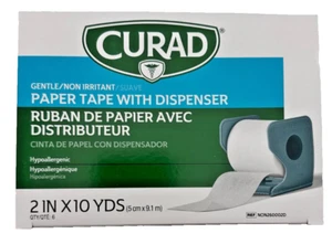 Cinta Adhesiva Papel CURAD con Dispensador, 2" x 10 yardas, Caja de 6 - Imagen 1 de 2
