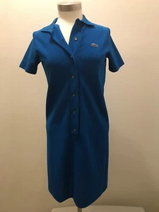 Vintage 60s/70s Chemise Lacoste Union Made Polyester Blue Dress Size 6 - Picture 1 of 9