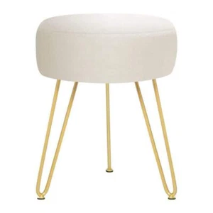 Mobili camera da letto Dracelo 18-1/2""x13-2/5"" morbido sedile imbottito in velluto beige - Foto 1 di 6
