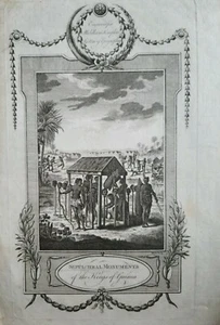 Re della Guinea, Monumento Sepolcrale // Acquaforte Originale Middleton 1790 - Imagen 1 de 3