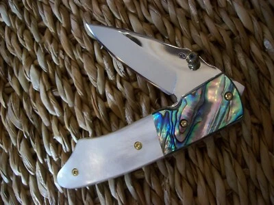 CUSTOM THAILAND KNIFE / MOTHER OF PEARL / ABALONE / NEW 2018 - Image 1 of 4