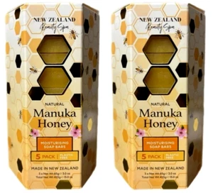 2x New Zealand Beauty Spa MANUKA HONEY Moisturizing SOAP Bars 5 Pack 3oz per Bar - Picture 1 of 3