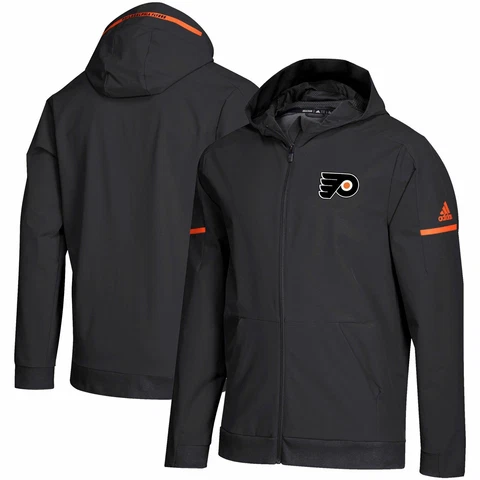 [D78570] Mens Adidas NHL Philadelphia Flyers Woven Full Zip Hoodie Cover