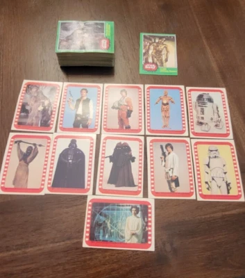 Star Wars/1977 Topps Series 4-(Green) Complete-66 + sticker set 11 + error 207 - Image 1 of 4
