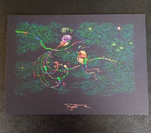 Marq Spusta - Eager Plumes Black Rubber ? Paper 7" x 5" Mini Print **Sold Out** - Picture 1 of 6