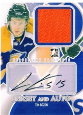 2012-13 ITG Heroes and Prospects Jersey Autographs #MATB Tim Bozon Jersey /40*