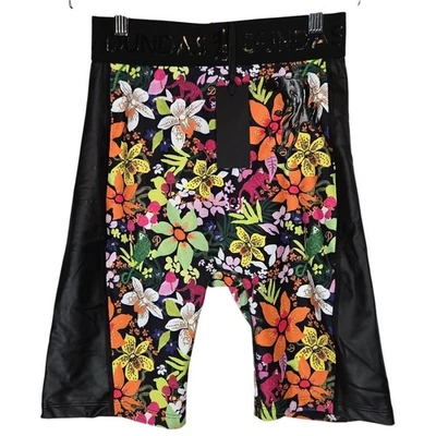 Pantalones Cortos de Motociclista Dundas Activewear Estampado Floral Imitación Cuero Mediano Legging Salón Foto 1 de 4