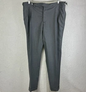 Loro Piana Dress Pants Men 52IT 36 US 180’s Wool Gray Side Adjusters EUC - Picture 1 of 7