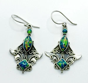 Ohrringe Blauer Feueropal Sterlingsilber - Bild 1 von 4