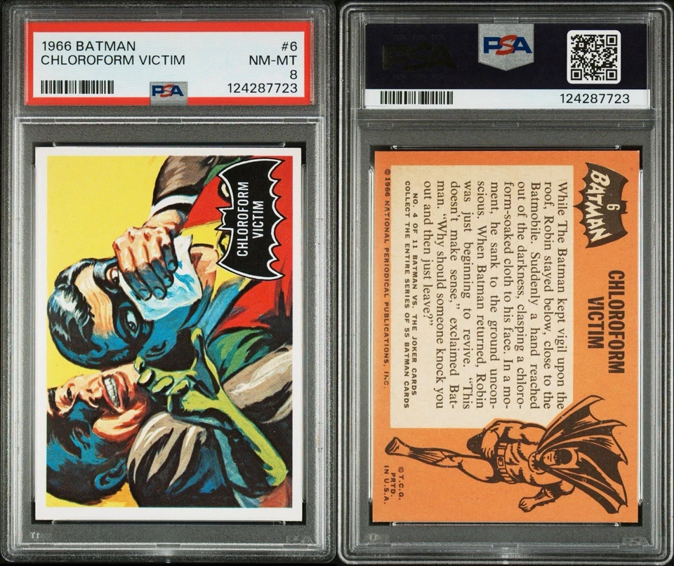 1966 Topps Batman #6 Chloroform Victim PSA 8 NM-MT - Image 1 of 1