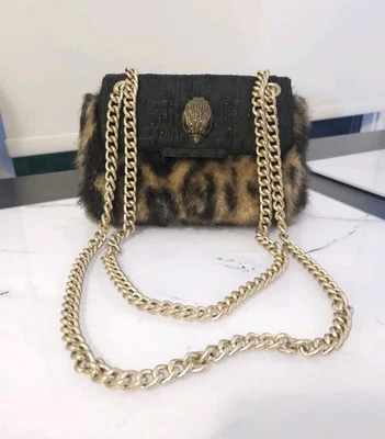 Kurt Geiger Bag Womens Leopard Print Faux Fur Black Crossbody - Image 1 of 4
