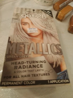 Schwarzkopf Got2b Metallics Permanent Hair Color Kit #M71 METALLIC SILVER...4 - Image 1 of 2