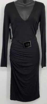Marciano Women Dress Size Small S Jet Black Sheath Bodycon Long Sleeve New - Image 1 of 4