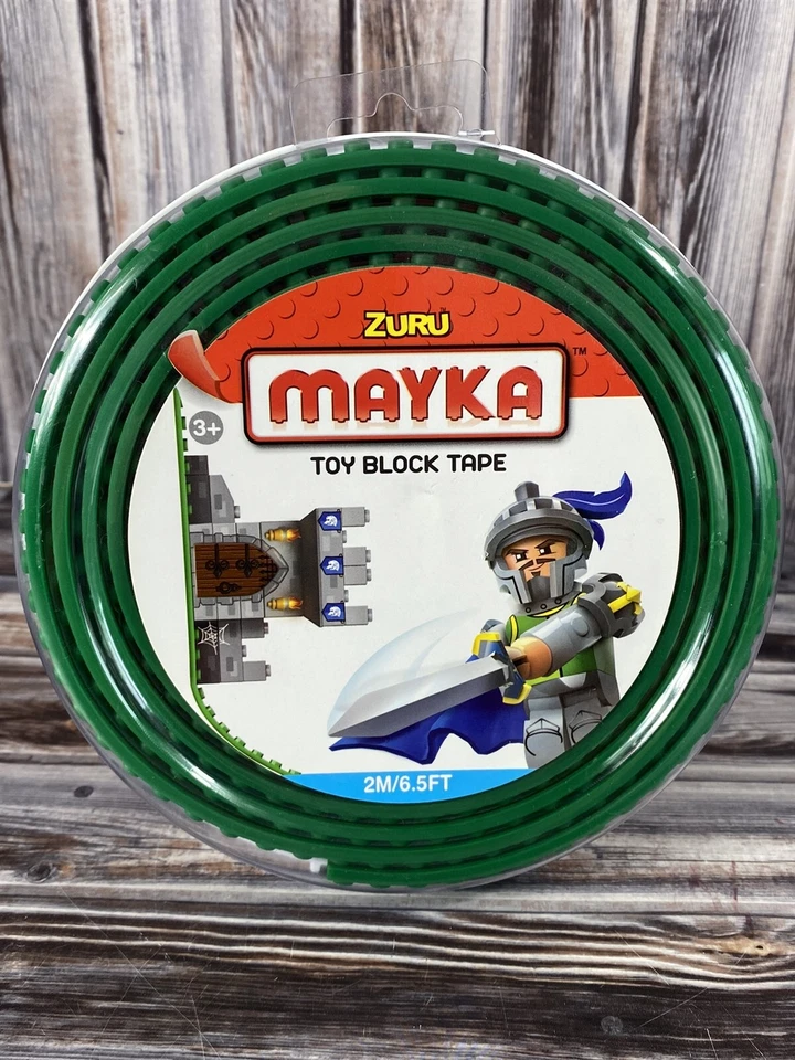  Cinta de bloque de juguete Zuru Mayka para bloques de construcción 2 pernos 2M/6,5 pies - VERDE Foto 1 de 2