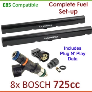 8 inyectores y riel de combustible Bosch 725cc E85 configuración para Holden HSV Grange 250 LS1 WH - Imagen 1 de 4