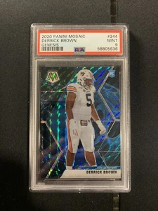 2020 Mosaic Derrick Brown RC genesis prizm ssp psa 9 - Picture 1 of 2