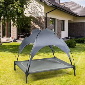 Portable Elevated Dog Pet Bed Outdoor Removable Canopy Shade Waterproof Stable - Picture 1 of 12