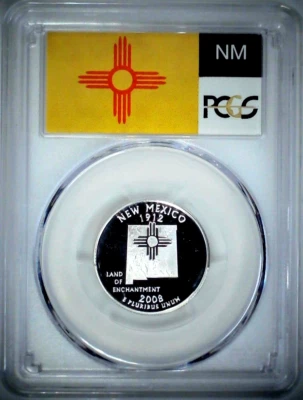 2008-S 25C State Quarter New Mexico PCGS PR69 DCAM 90% Silver 23lstt0820 - Image 1 of 4