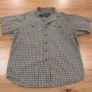 Vintage Ralph Lauren Polo Sport Herren Große 48 Kurzarm Golf Knopfleiste Kariert - Bild 1 von 15