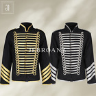 New Napoleonic Hussar Jacket Black Miltary Style Gothic Military Drummer Jacket
