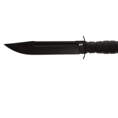 Cuchillo táctico para exteriores - espiga completa, borde de sierra y mango de goma ergonómico Foto 1 de 4