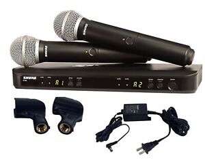 New  Shure BLX288/PG58 Handheld Wireless Microphone System