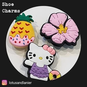 Shoe Charms Sanrio Hello Kitty Hibiscus Set of 3 - Picture 1 of 2