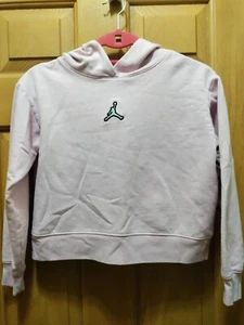 Girls Light Pink Cropped Jordan Hoodie Large - Picture 1 of 5
