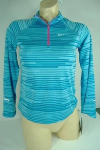 New Girls Medium Nike Dri Fit Blue Running Track Jacket $50 - Picture 1 of 1