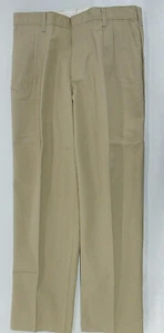 Boys A+ Khaki Pleated Front Uniform Pants Husky Sizes 27in. - 36in. - Picture 1 of 4