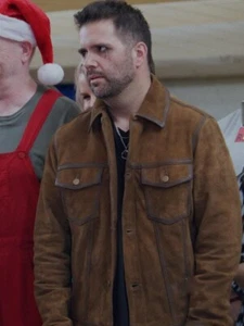 Mens Cognac Suede Jacket Grumpy Old Santa Micah Lyons Brown XXL - Picture 1 of 3