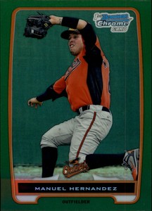 2012 Bowman Chrome Prospects Green Refractors Card #BCP194 Manuel Hernandez