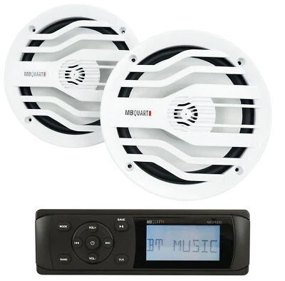 MB Quart MDR2.0 Marine/Boat Bluetooth Receiver+(2) White MB Quart 6.5" Speakers - Image 1 of 4