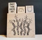 Rubber Stamps Lot Party Your Pant Off Candles Pocket Shorts Toomuchfun Denami 