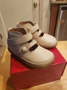 POM D'API Leather Beige/Tan Ankle Bootie Girl EUR 21 UK 4.5 US 5.5 Baby Paris - Picture 1 of 12