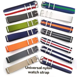 18Mm 20Mm 22Mm Universal Wristband Canvas Nylon Watch Strap Watchband for R - Picture 1 of 25