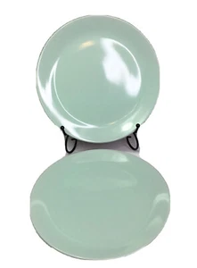 IKEA 10” Dinner Plate Set Of 2 Mint Green Ceramic Smooth Glossy #10866 - Picture 1 of 5