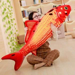 Simulation 3d carp pillow cute large koi goldfish plush toy funny cat doll doll  - Picture 1 of 18
