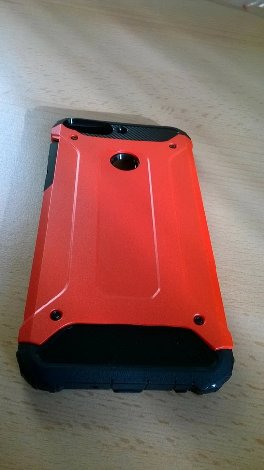 Huawei Y7 Smartphone Teléfono Móvil FUNDA Plástico Protector Rojo Foto 1 de 4