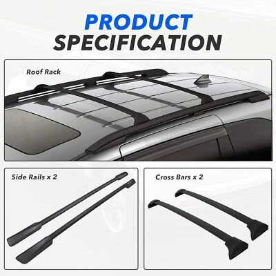 Roof Rack Cross Bar + Roof Side Rail For 2018-2026 Honda Odyssey Luggage Carrier - Image 1 of 4