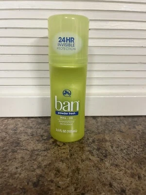Desodorante antitranspirante Ban Roll-On, pó fresco, 3,5 onças fluidas expiram 2019 - Imagem 1 de 4
