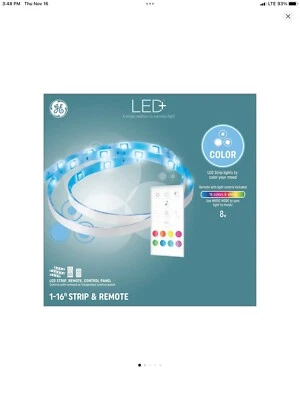 GE 16ft Remote and Control Panel Included LED+ Color Changing Light Strip - Image 1 of 2